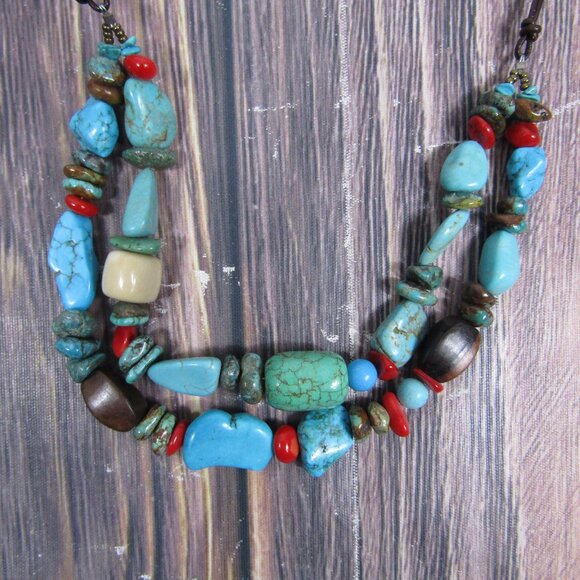 Peyote Bird NEW NWT Free Spirit Blue Multi-Stone Necklace - Picture 3 of 3
